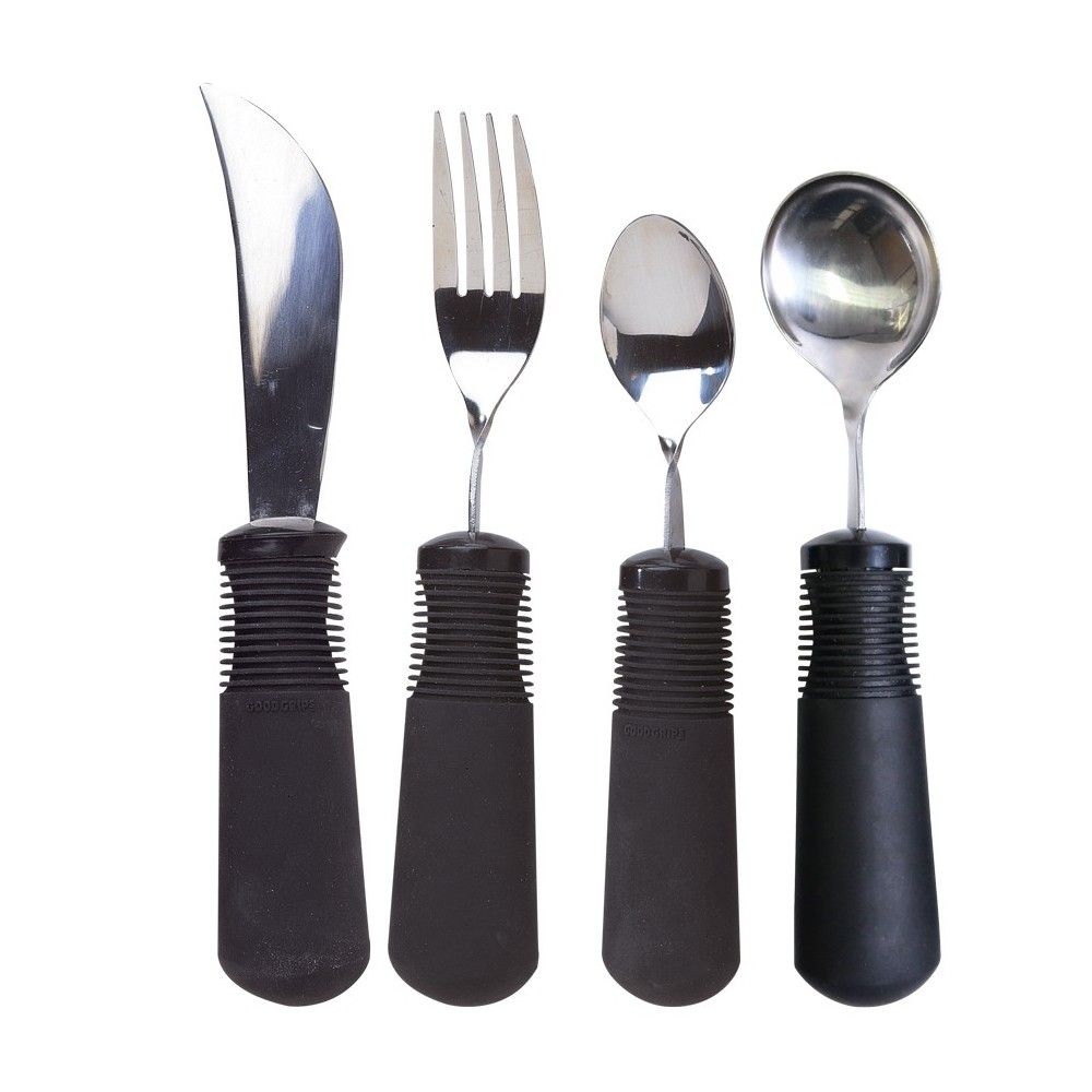 Fdit Discapacitados de la artritis viejos utensilios de cocina tenedor o cuchara extraíble flexible giratorio 
