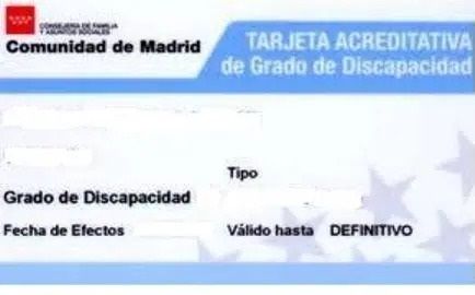 Tarjeta discapacidad Comunidad de Madrid