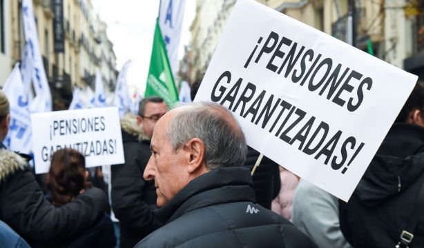 Protesta en favor de las pensiones