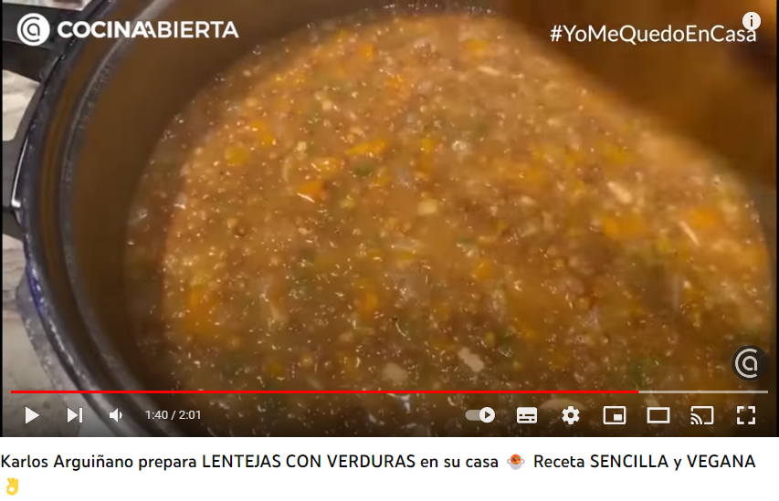 Karlos Arguiñano prepara LENTEJAS CON VERDURAS en su casa 🍲 Receta SENCILLA y VEGANA ​👌​