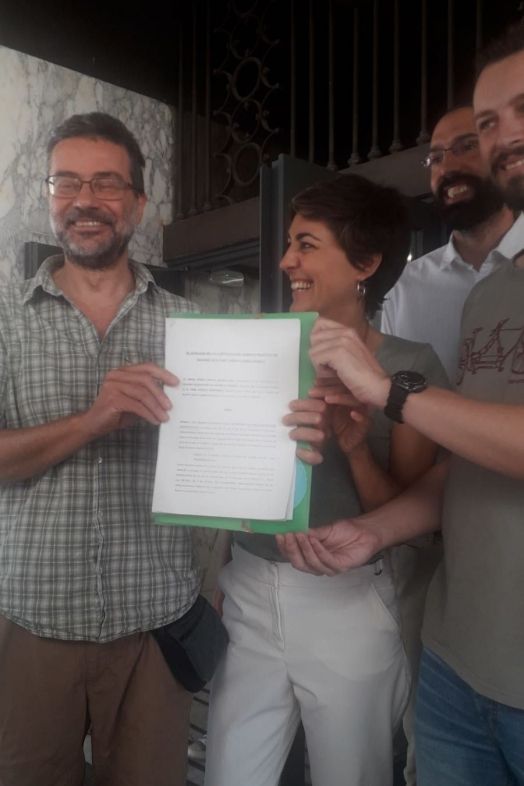Miembros de Ecologistas Greenpeace y la Plataforma en Defensa de Madrid Central presentan un recurso contra la moratoria de multas de Madrid Central