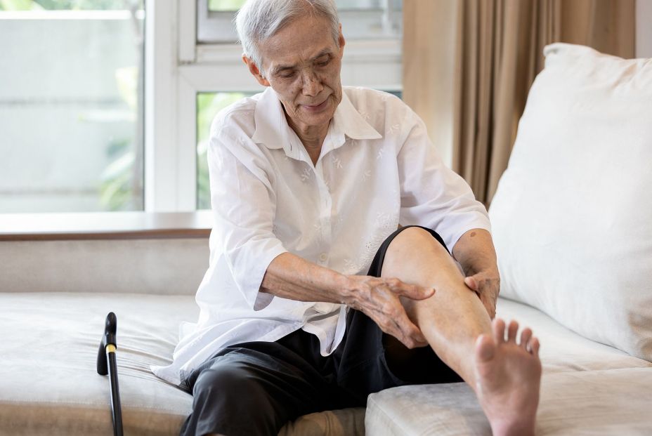bigstock Asian Senior Woman Hold Her Le 449822887 bigstock Asian Senior Woman Hold Her Le 449822887