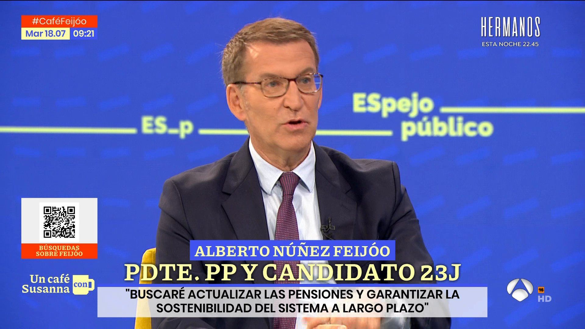 Feijóo admite su "inexactitud" sobre pensiones y asegura que si gana buscará subirlas con el IPC