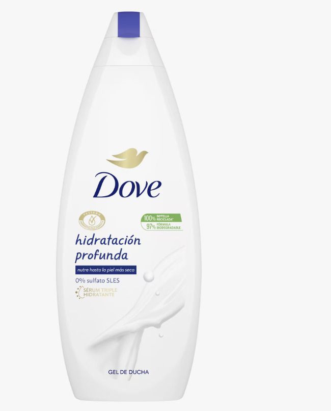 'Gel de ducha Hidratación profunda' de Dove (3,49:4,51 euros) 750 ml
