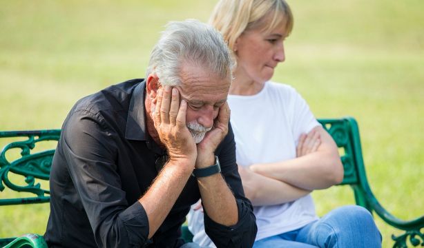 bigstock Senior Couple Having Problems  300466321