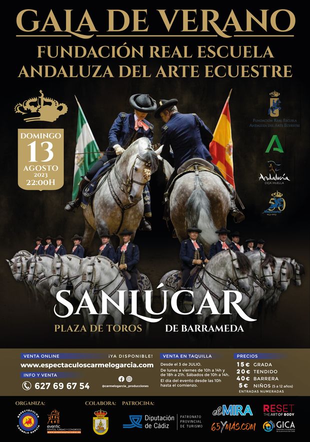 Desembarca en Sanlúcar la Gala de Verano de la Fundación Real Escuela Andaluza del Arte Ecuestre Desembarca en Sanlúcar la Gala de Verano de la Fundación Real Escuela Andaluza del Arte Ecuestre