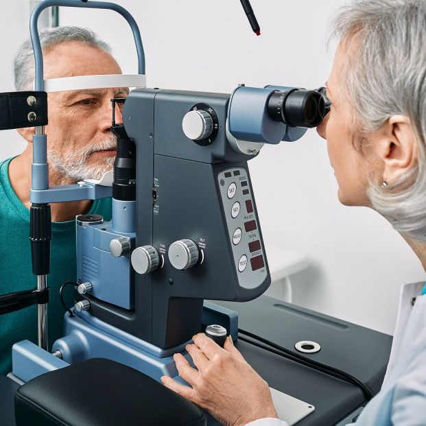 bigstock Experienced Optometrist Doing  455330101