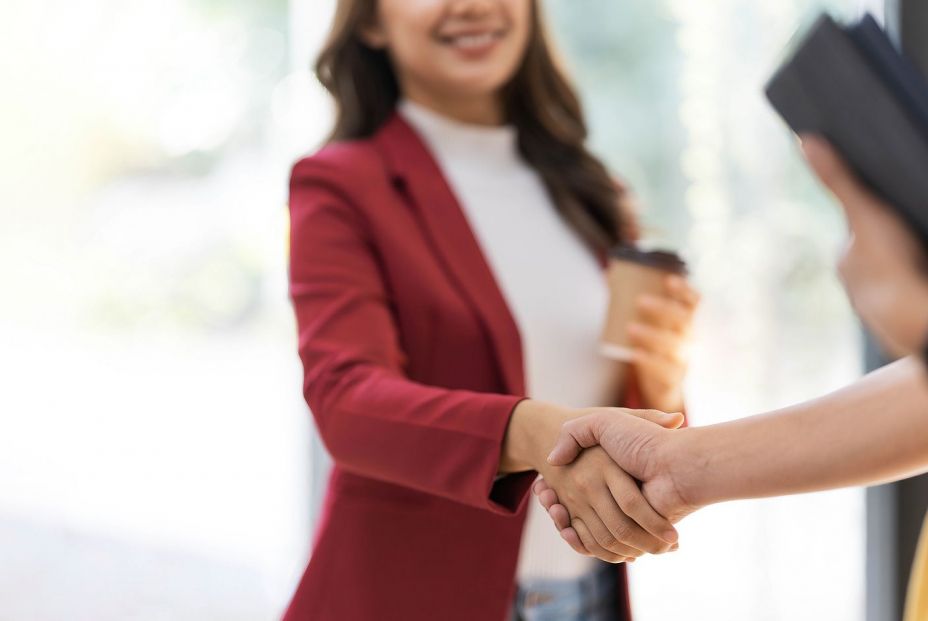 bigstock Business Woman Greeting With S 470716185 bigstock Business Woman Greeting With S 470716185