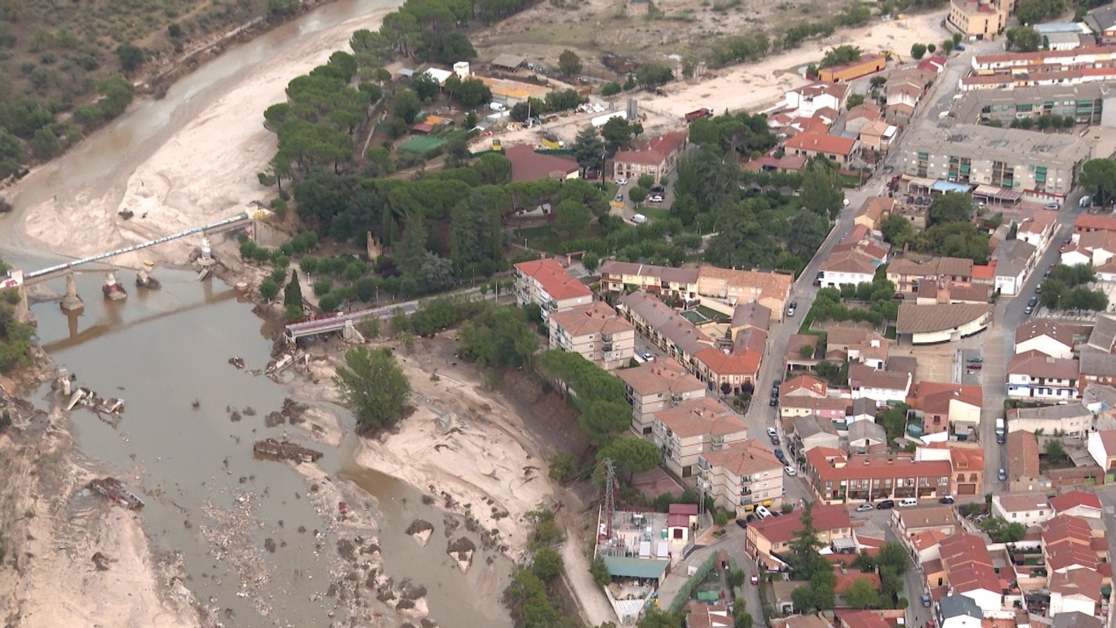 Así se ven desde el aire los estragos de la DANA en el centro de España