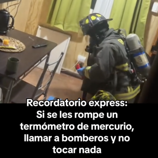 ¿Qué hacer, y qué no, si se te rompe un termómetro de mercurio en casa? Foto: TikTok