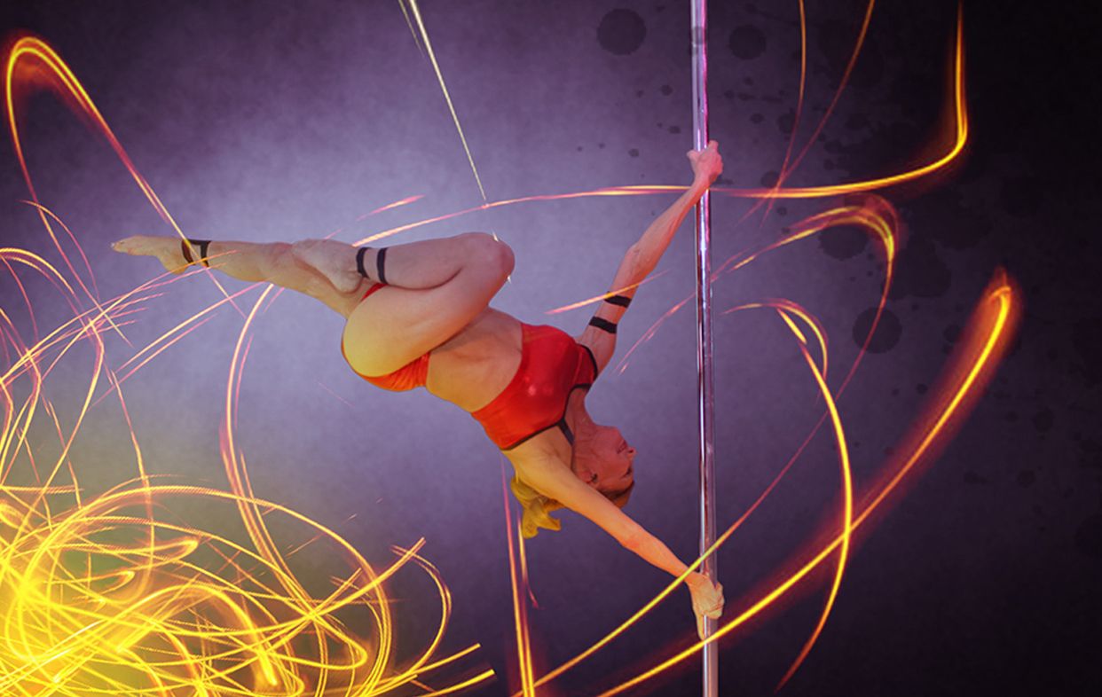 Greta Pontarelli, campeona de pole dance (http://www.aerialzen.com/)