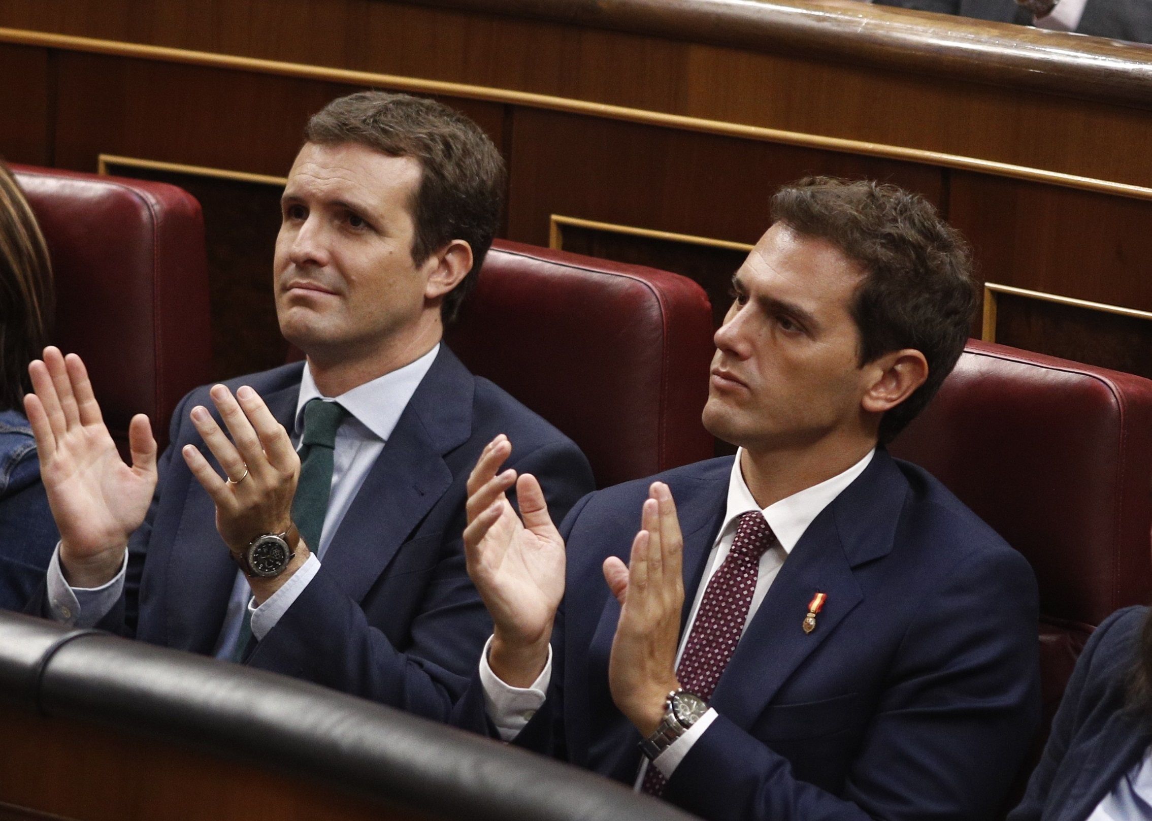 Pablo Casado y Albert Rivera en el Congreso de los Diputados