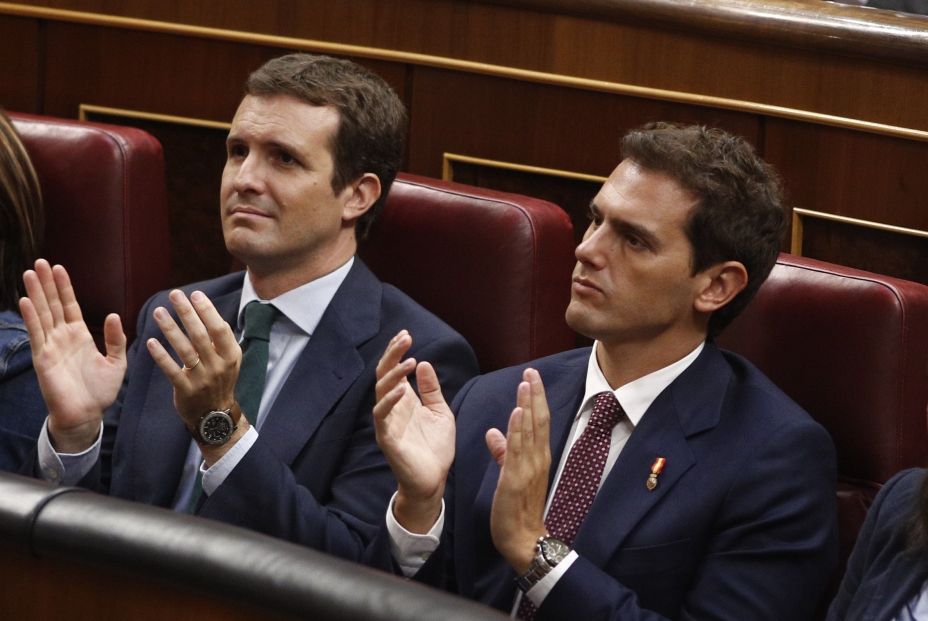 Pablo Casado y Albert Rivera en el Congreso de los Diputados
