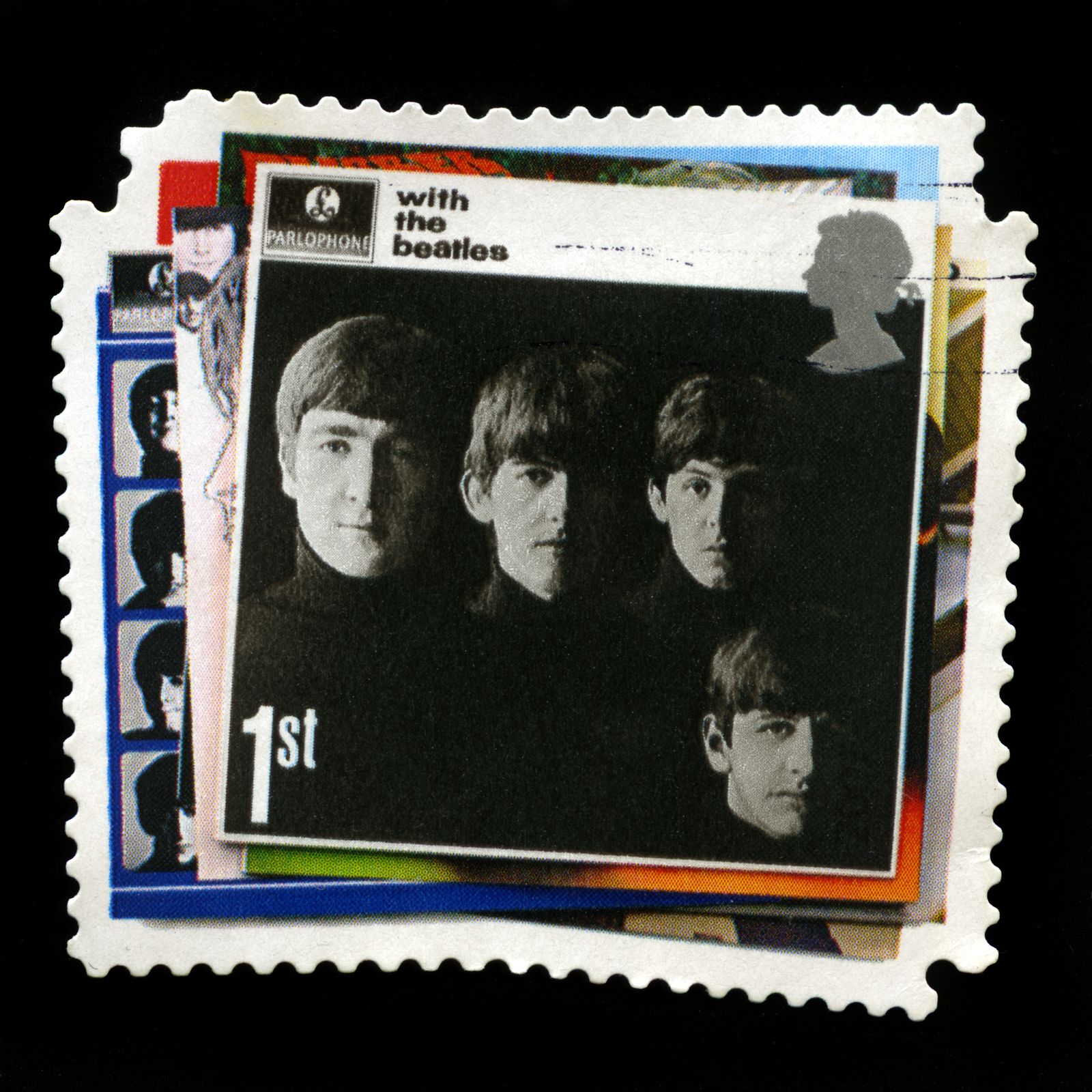 Postal británica de los Beatles (BigStock)