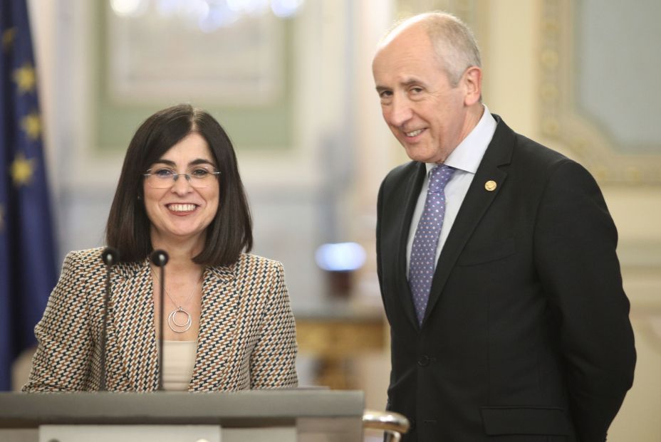 La ministra Darias y el consejero Erkoreka tras su reunion en madrid