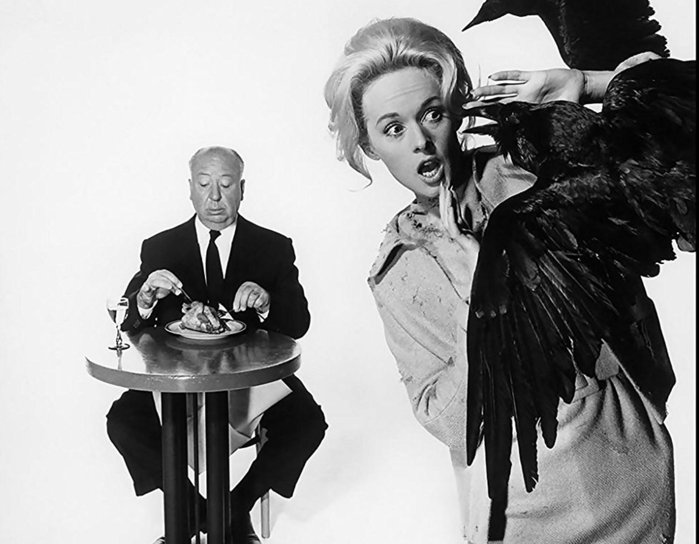 Tippi Hedren y Alfred Hitchcock (Universal)