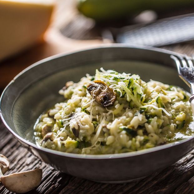 Risotto con setas y parmesano