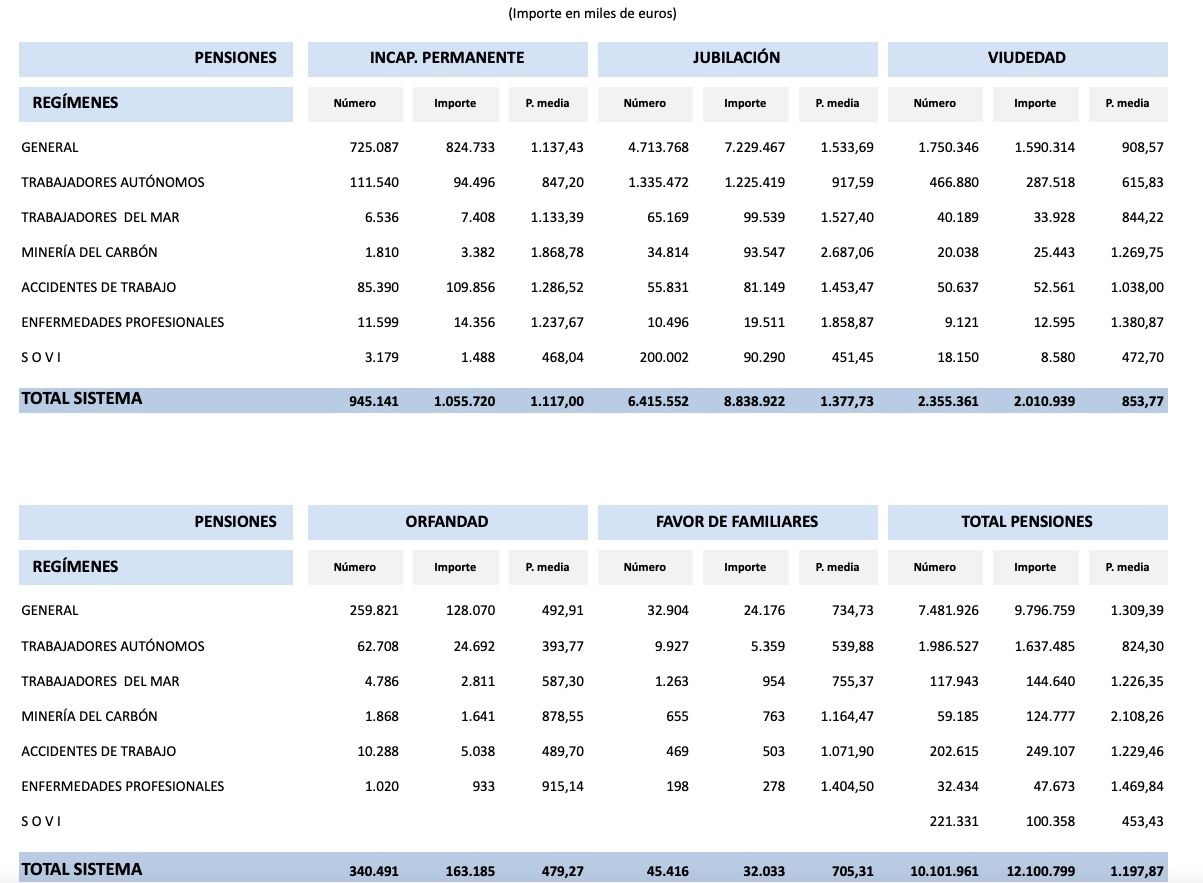 importes pensiones noviembre 24