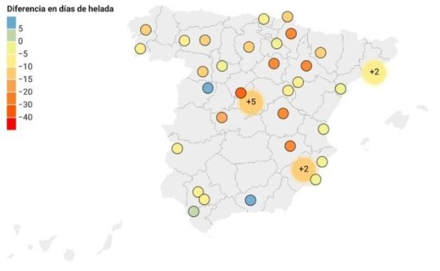 Heladas en España