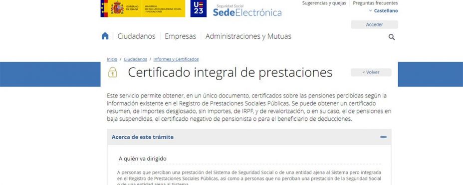 Qué es el certificado integral de prestaciones y cómo obtenerlo