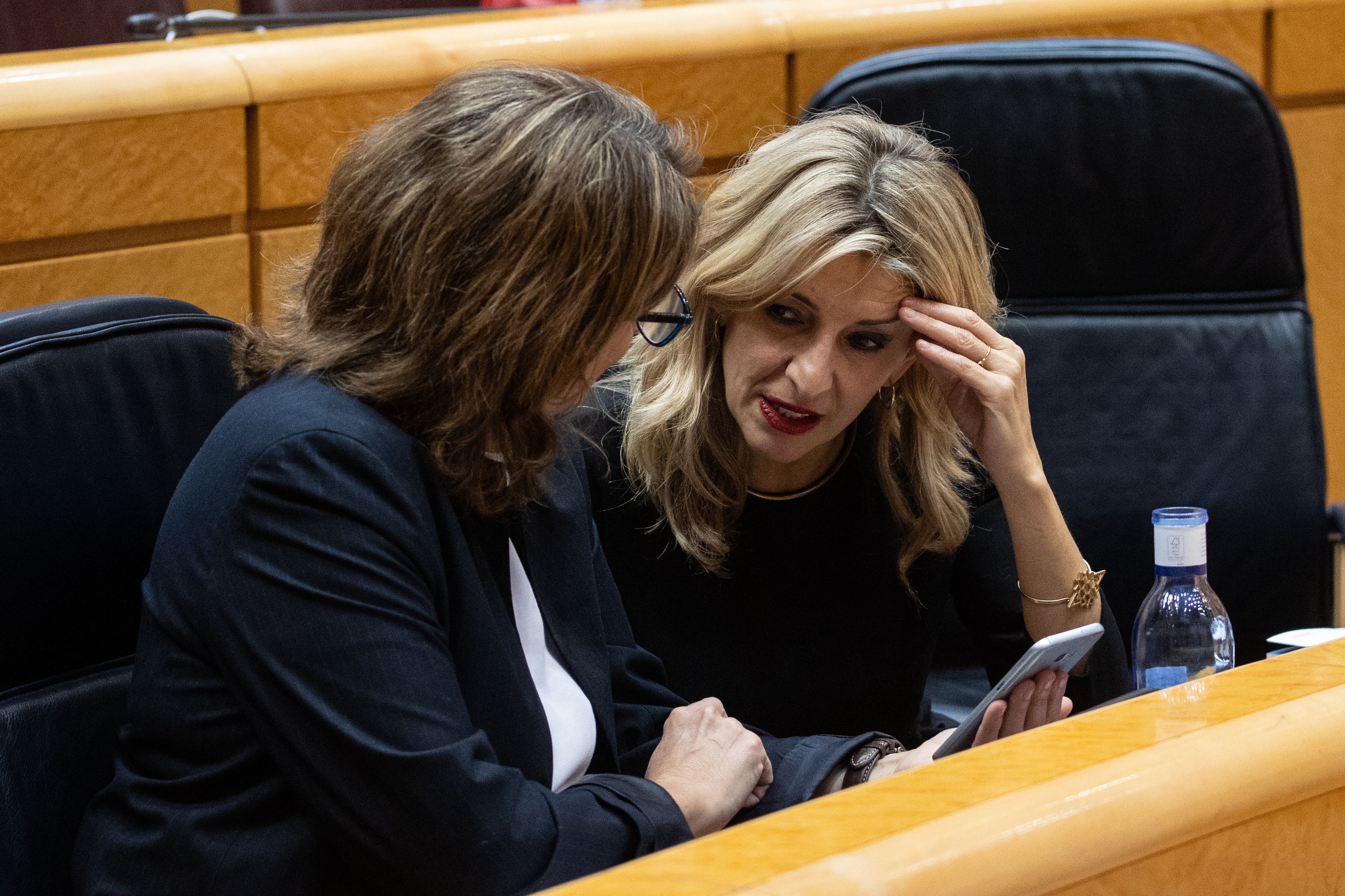 Yolanda Díaz: "Podemos ha golpeado a los trabajadores de la mano de PP y Vox"