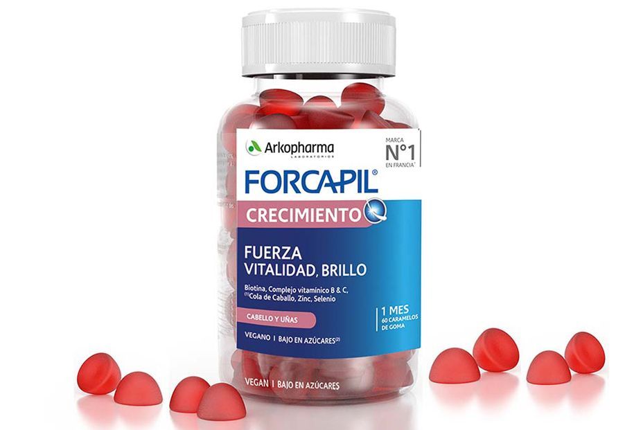 Las gominolas ‘Forcapil Gummies’, de Arkopharma, contienen vitaminas, cola de caballo y minerales. (25,18 €, 60 gominolas).