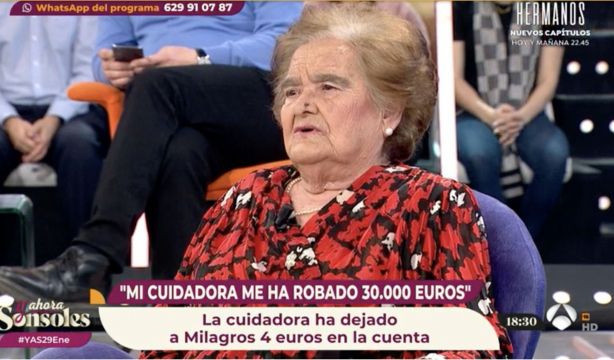 Una mujer de 87 años denuncia en 'Y ahora Sonsoles' a su cuidadora: "Me ha robado 30.000 euros"