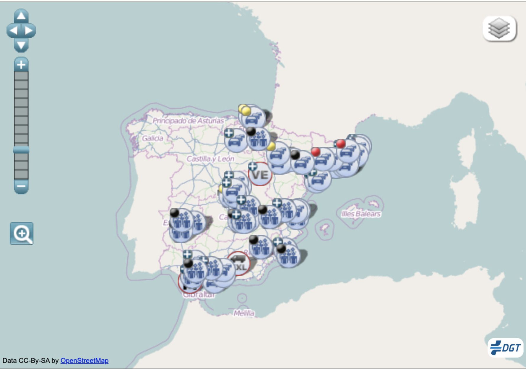 El 'Google Maps' de la DGT que permite ver en tiempo real los cortes de tráfico por las tractoradas