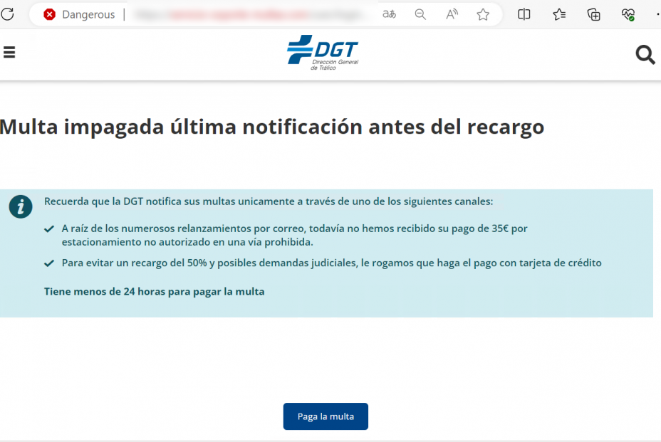 Cuidado con esta supuesta multa de la DGT: es una estafa