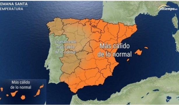 El mes de marzo será más cálido de lo normal en España, especialmente en Semana Santa