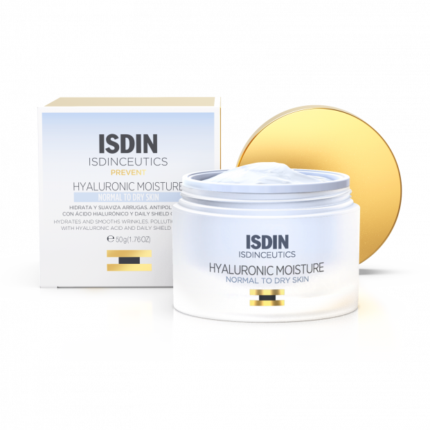 La hidratante a base de hialurónico de Isdin también contiene vitamina E (33 €).
