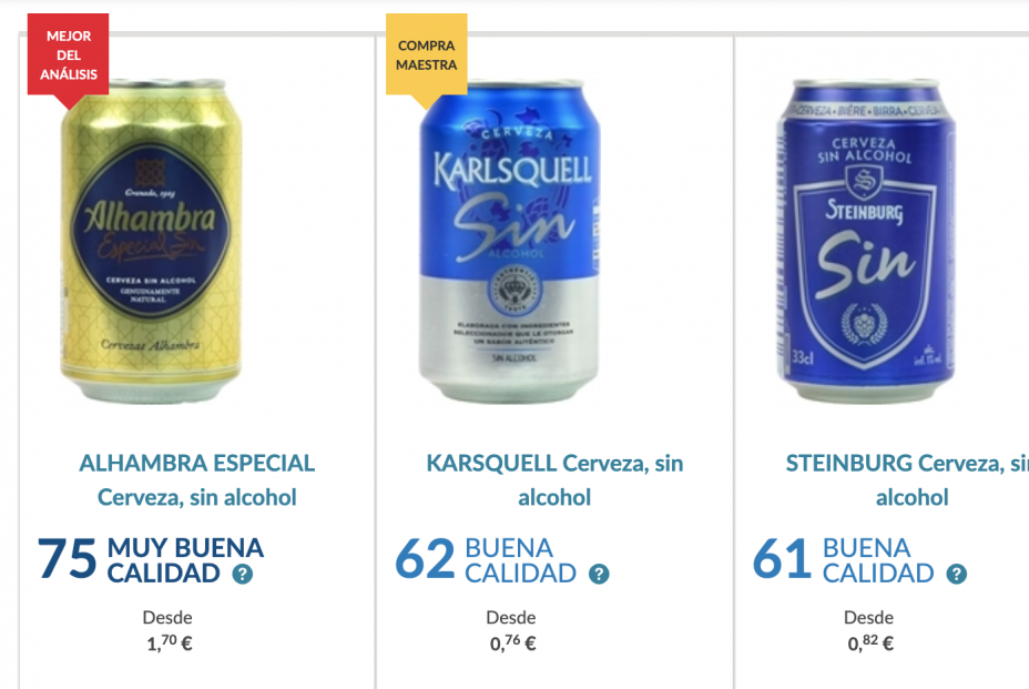 Cervezas sin alcohol