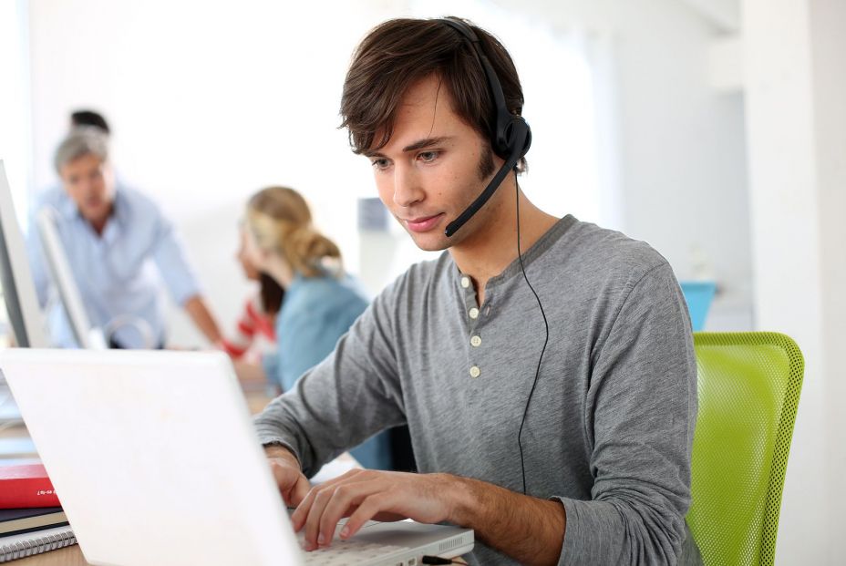 bigstock Student with headset on doing  60017945