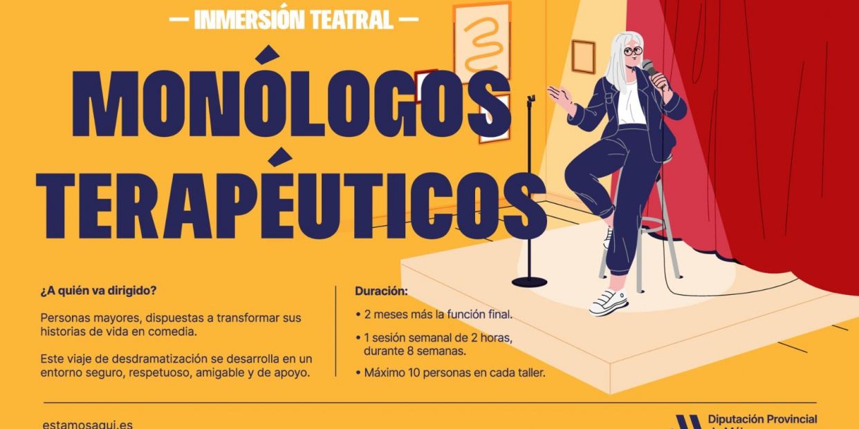 La Diputación de Málaga organiza talleres de monólogos terapéuticos para personas mayores La Diputación de Málaga organiza talleres de monólogos terapéuticos para personas mayores