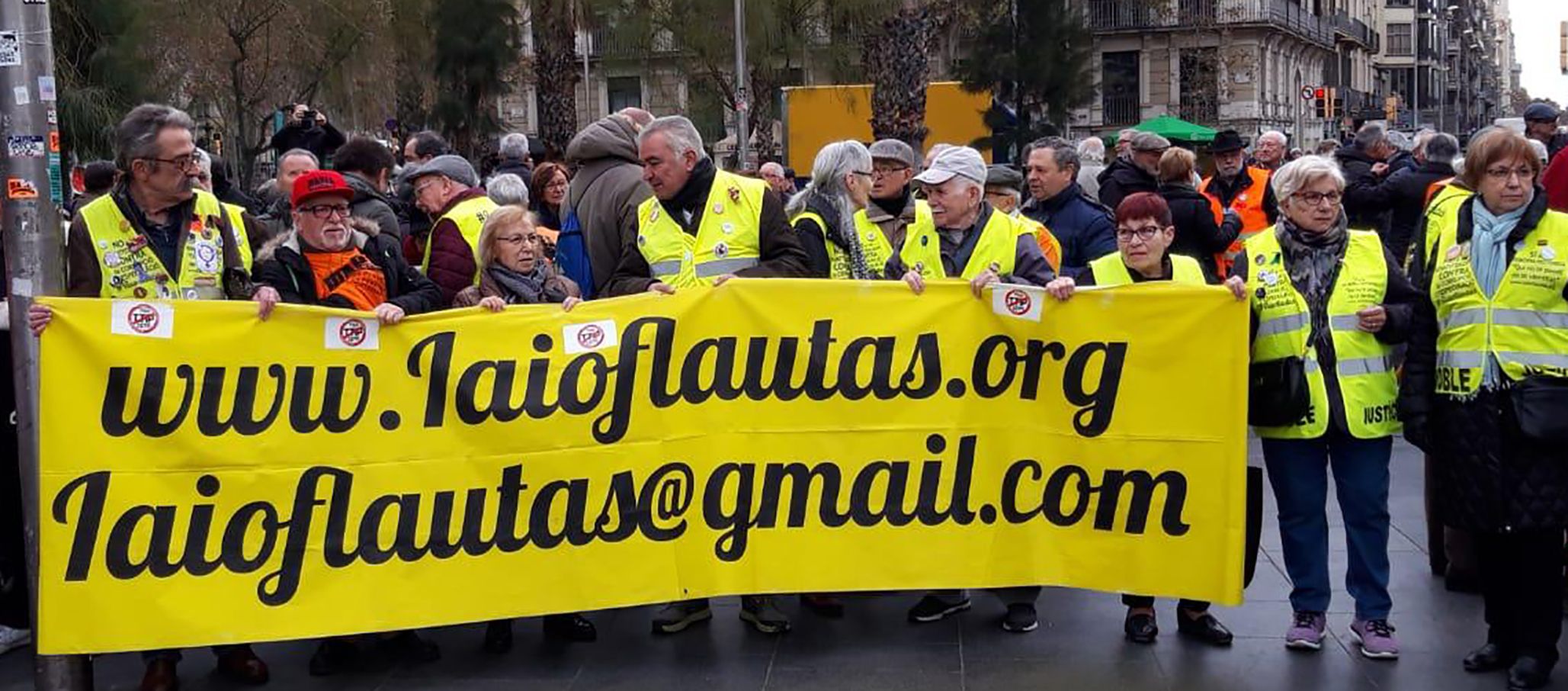 Los yayoflautas en Barcelona