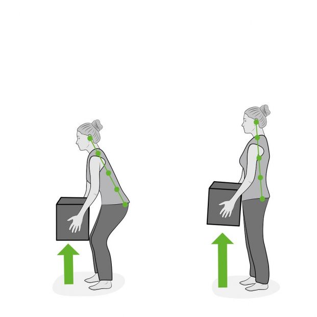 Consejos para levantar o cargar peso sin dañar tu columna