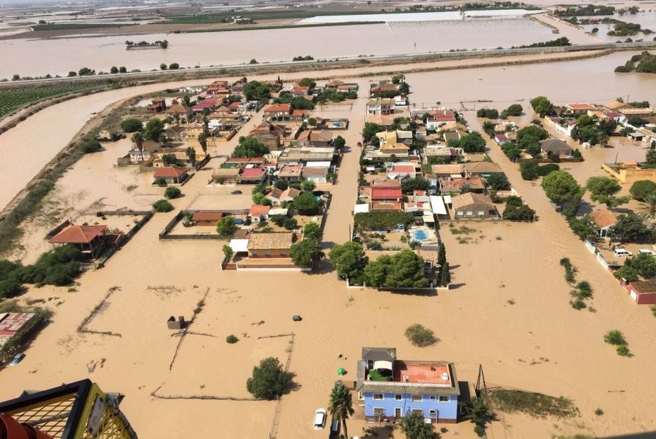 Imagen tomada este viernes 13 de septiembre por el helicóptero de la Dirección General de Seguridad Ciudadana y Emergencias en Los Alcázares