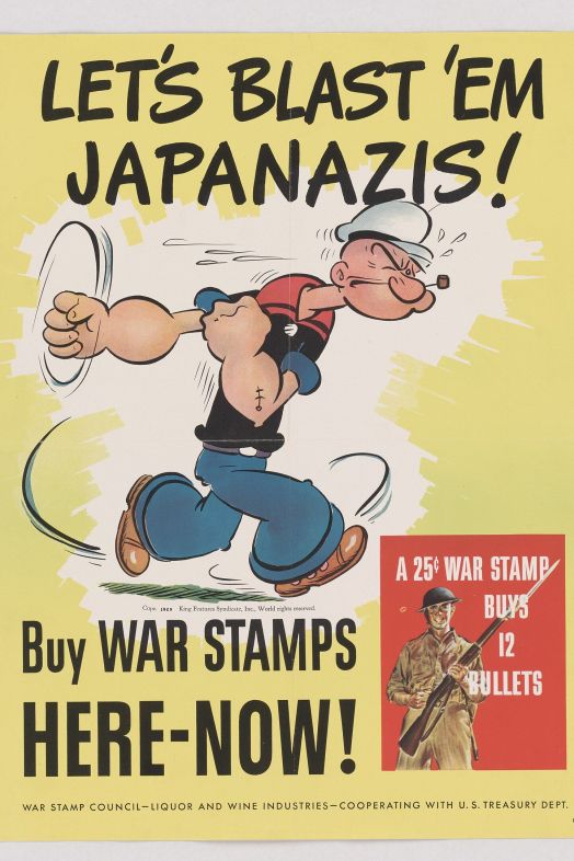 Popeye en un cartel estadounidense de la Segunda Guerra Mundial. Fuente: Wikipedia Popeye en un cartel estadounidense de la Segunda Guerra Mundial. Fuente: Wikipedia