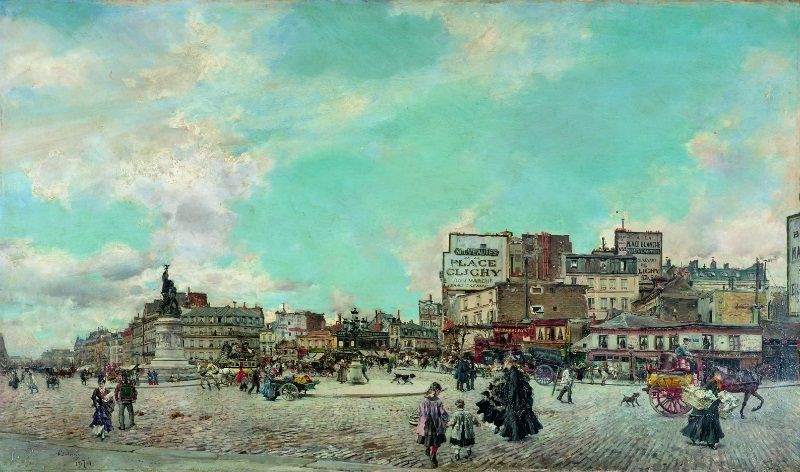 Giovanni Boldini Place Clichy, 1874 Óleo sobre lienzo, 60 × 98 cm Colección particular