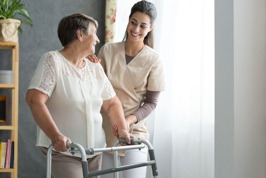 bigstock Nurse Helping Senior To Walk 203066566