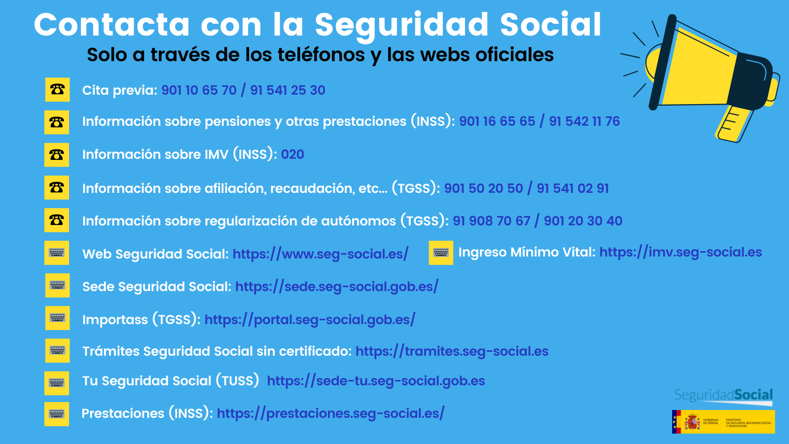 Canales oficiales de Comunicación SS