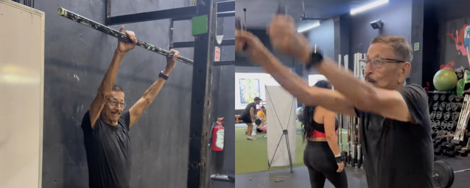 TikTok (@tashsmith.s). El "abuelito crossfitero" haciendo sus entrenamientos TikTok (@tashsmith.s). El "abuelito crossfitero" haciendo sus entrenamientos