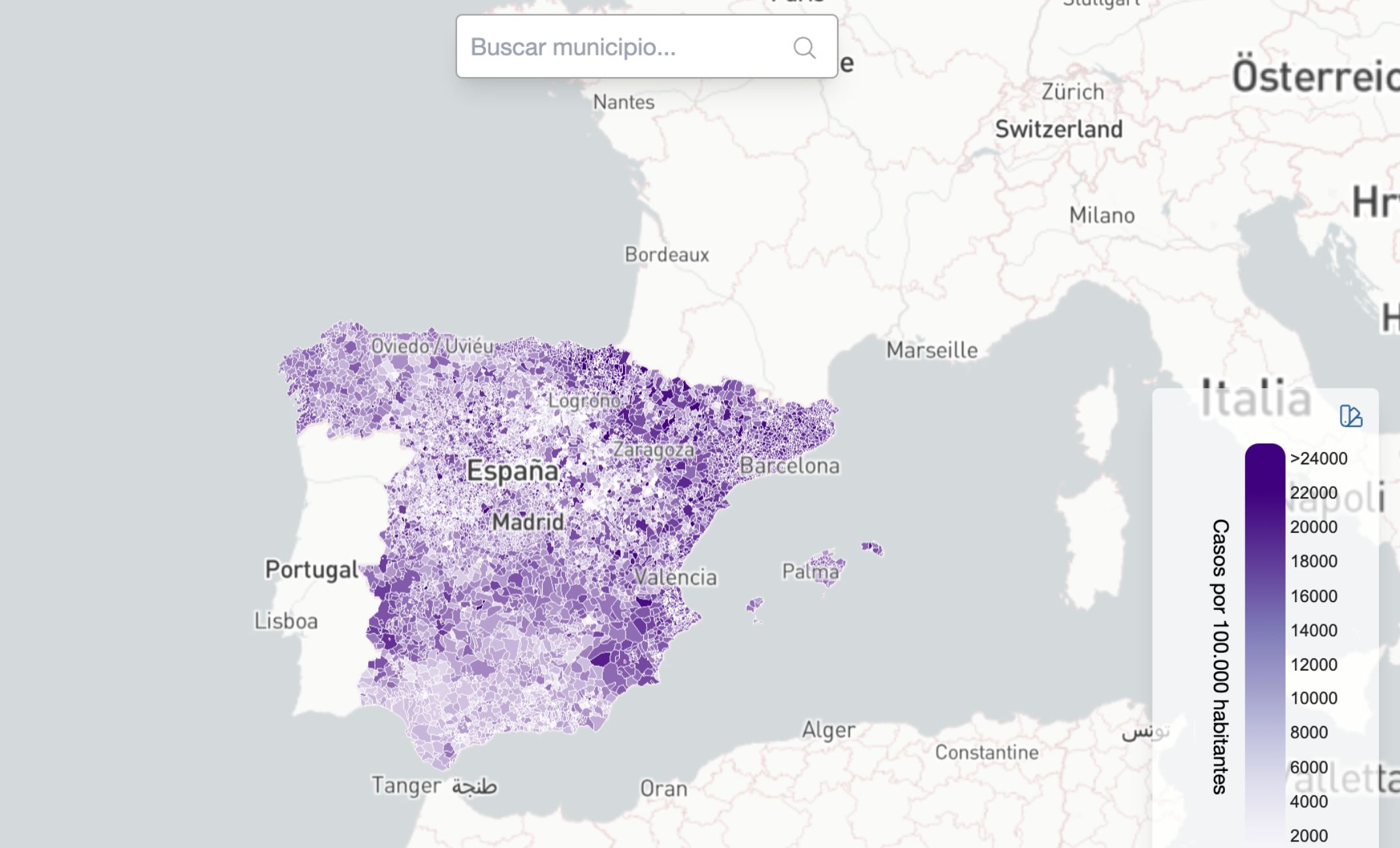 Un mapa interactivo muestra cómo se desarrolló la pandemia de Covid-19 en España (Instituto de Salud Carlos III)