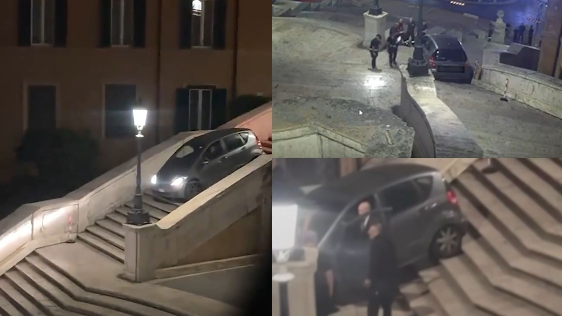 VIDEO: Un hombre conduce por las escaleras de la Plaza de España en Roma