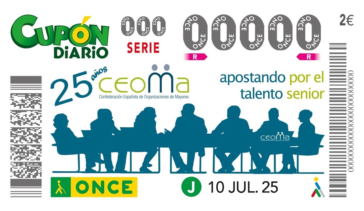CEOMA, protagonista de un cupón de la ONCE por su 25 aniversario