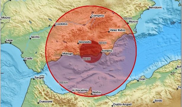 Un terremoto de magnitud 5,5 frente a la costa de Almería sacude municipios de siete provincias