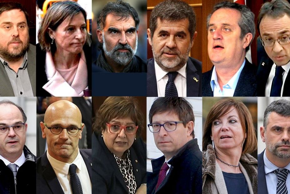 EuropaPress 2410691 Montaje con los rostros de los líderes independentistas del 1 O y presos del ‘procès’ a menos de dos semanas de la sentencia %0a(De izquierda a derecha y de arriba abajo) El exvicepresidente de la Generalitat Oriol