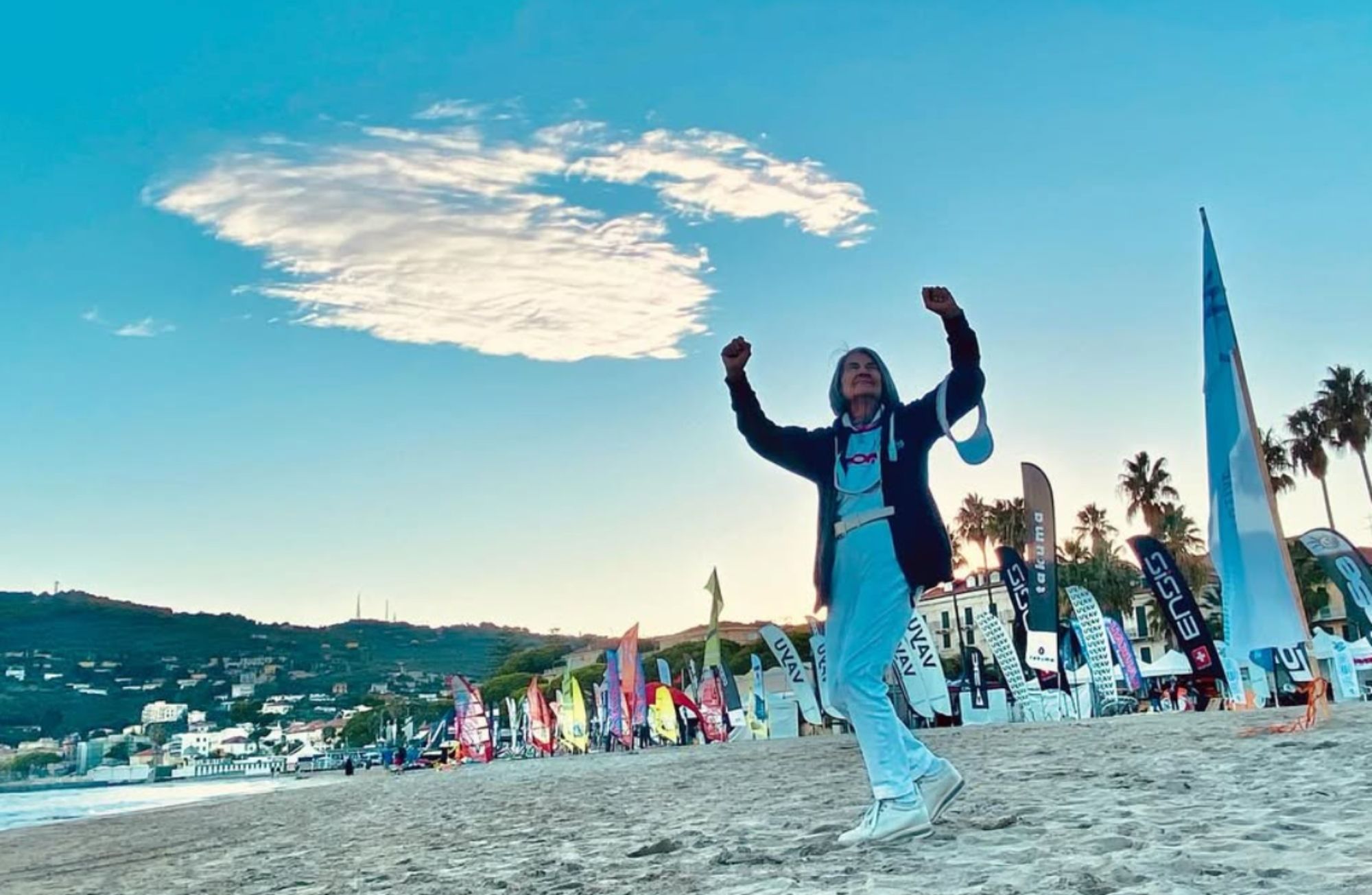 La dieta de Mauriccia Rivano, la mujer de 98 años que practica windsurf (Instagram: Maria Carla Rivano)