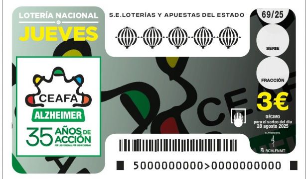 CEAFA celebra su 35º aniversario visibilizando la lucha contra el Alzheimer en la Lotería Nacional CEAFA celebra su 35º aniversario visibilizando la lucha contra el Alzheimer en la Lotería Nacional