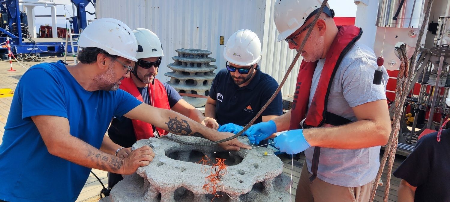 Arrecifes artificiales en el mar de Alborán para restaurar los corales de profundidad